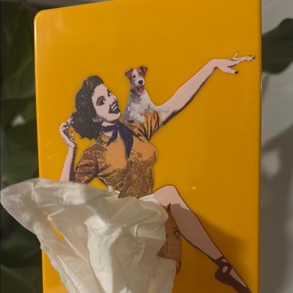 Retro Yellow Tissue Box Cover - Picture 4 of 6